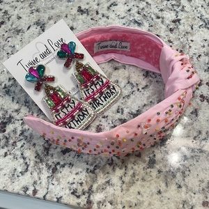 NEW Twine and Love birthday earrings and headband